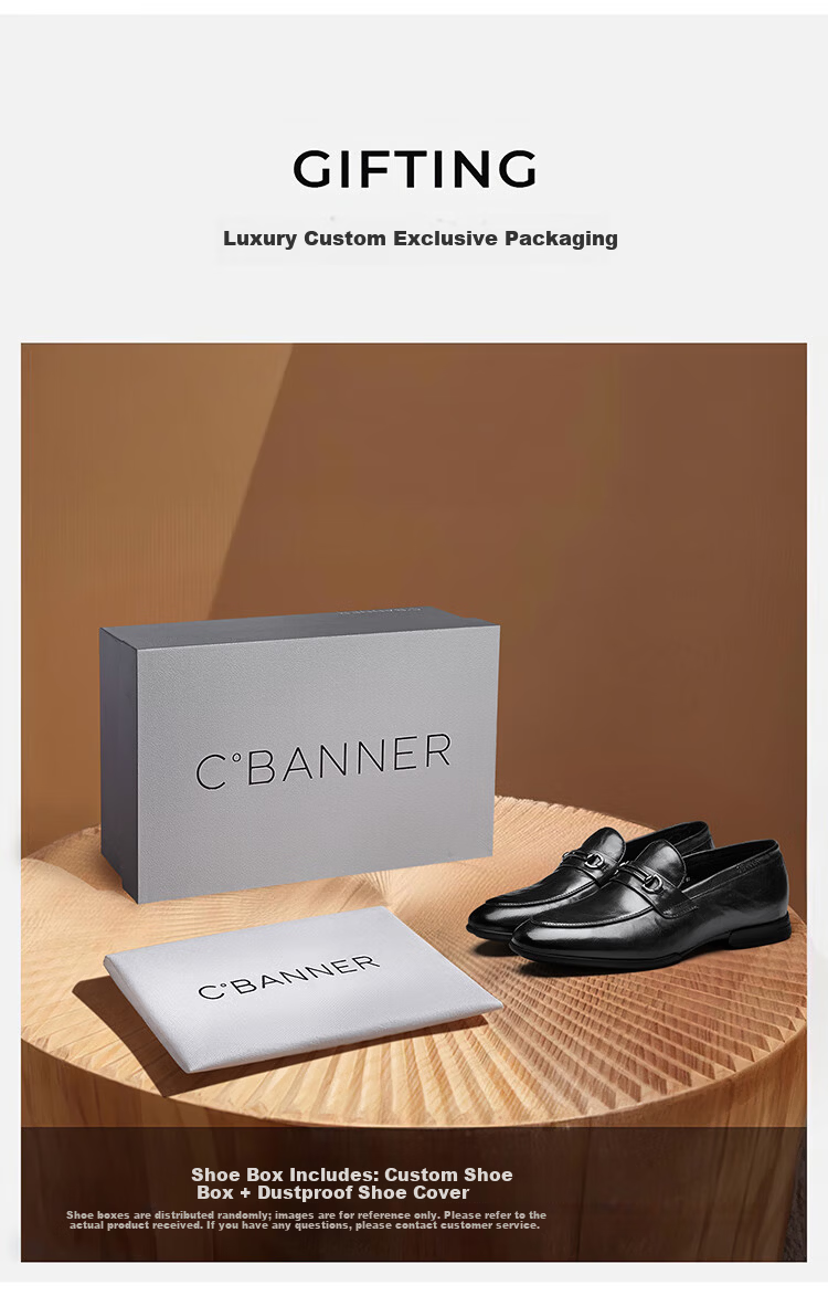 Qianbudu Genuine Leather Men's Shoes Spring Autumn First Layer Cowhide Slip-On Business Casual Loafers Black 42 10