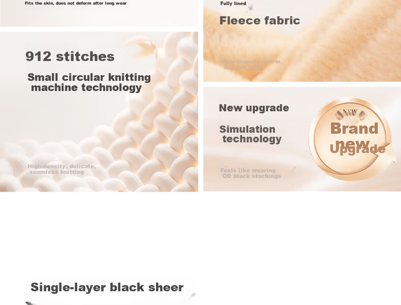 Shiwa Ji Black Fleece-Lined Sheer Leggings for Women Autumn Winter Slimming Anti-Snag Thickened Single-Layer Tights 5