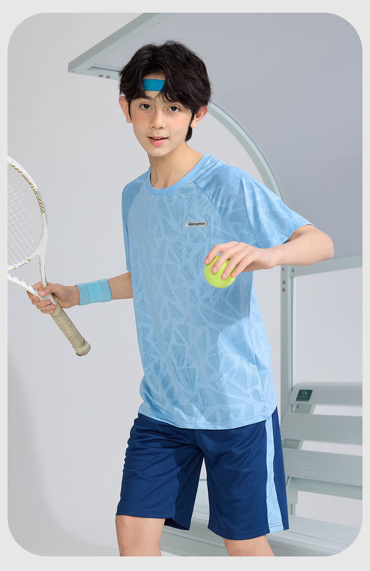 ASK JUNIOR Parent-Child Running Sports Set Summer Kids Boys Girls Quick-Dry Cooling Short Sleeve T-Shirt Shorts Youth Two-Piece Set 20