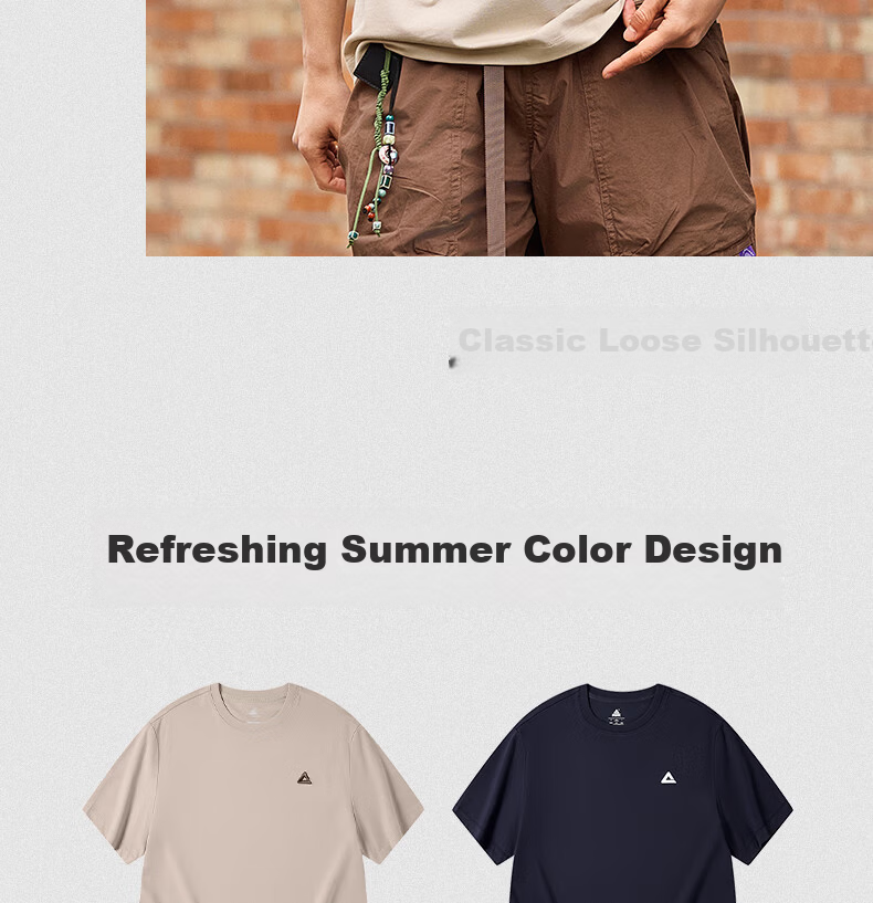 PEAK Men's Summer Short Sleeve Pure Cotton Casual Loose Breathable Outdoor Xinjiang Cotton Sports Base T-Shirt DF652430 40