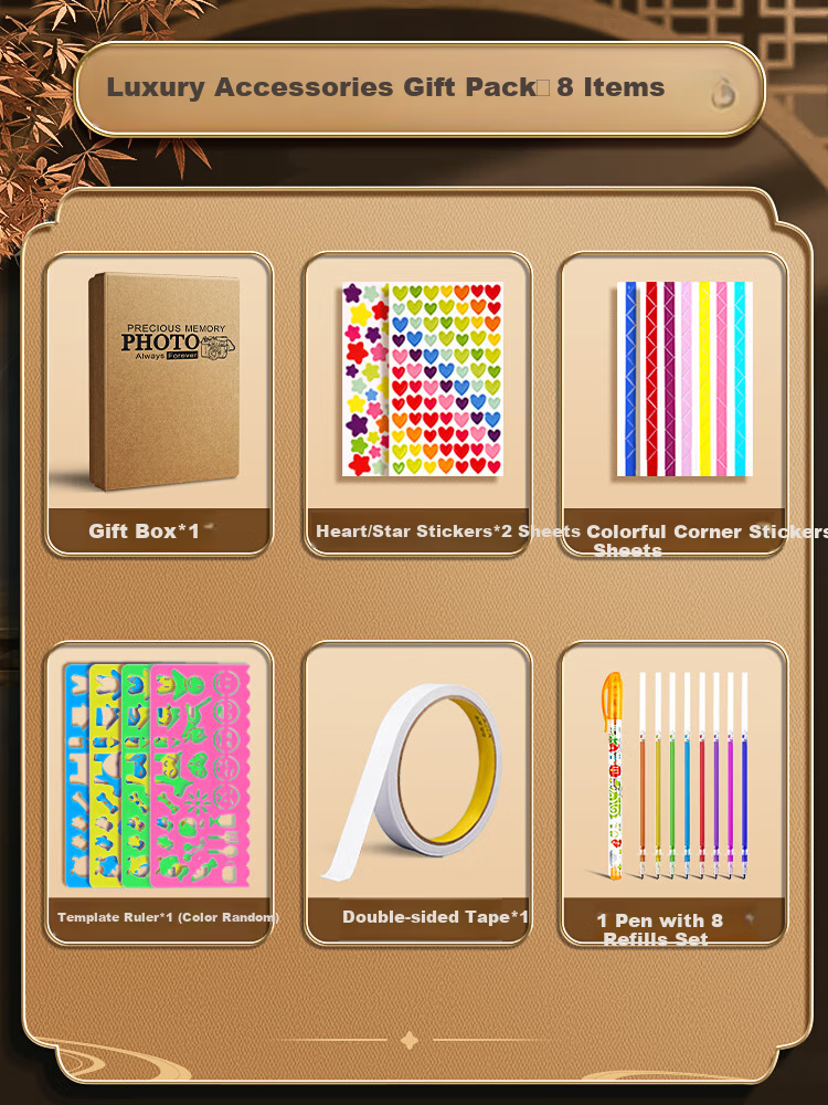 Jinzhi 45 Sheets Loose-Leaf Growth Commemorative Album Graduation Memory Photo Album Classmate Record Album DIY Couple Gift for Teacher and Classmate Blank Message Memory Book Graduation + 8-Piece Set 2
