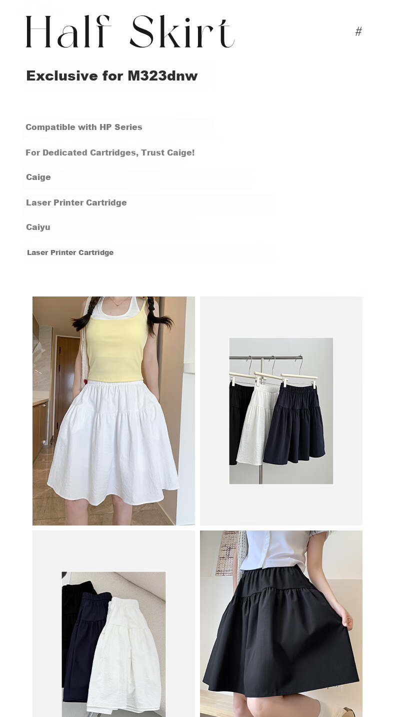 Langsha Cotton-Like Five-Point Short Skirt for Women Summer New Japanese Casual Elastic Waist A-Line Sports Umbrella Skirt 2