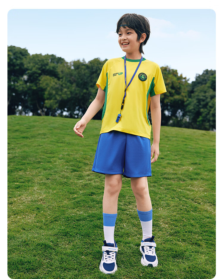 Balabala Kids Short Sleeve Set Boys Girls Baby 2-Piece Summer 2026 Football Jersey and Shorts Moisture-Wicking Quick-Dry 17