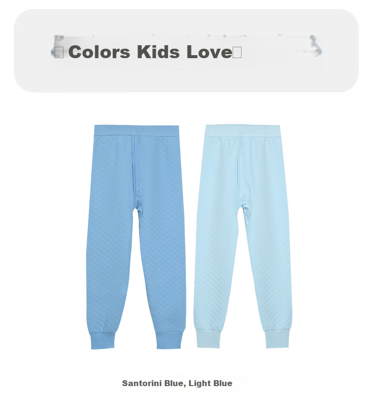 Hodohome Kids Thermal Pants Boys Three-Layer Thickened Cotton Autumn Trousers Air Layer Cotton Pants 2-Pack 271 165 11
