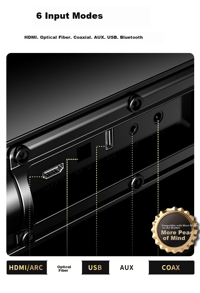 Newmine AK-600 Soundbar Home Theater Surround Sound Bluetooth Subwoofer for Living Room TV Projector Universal 8