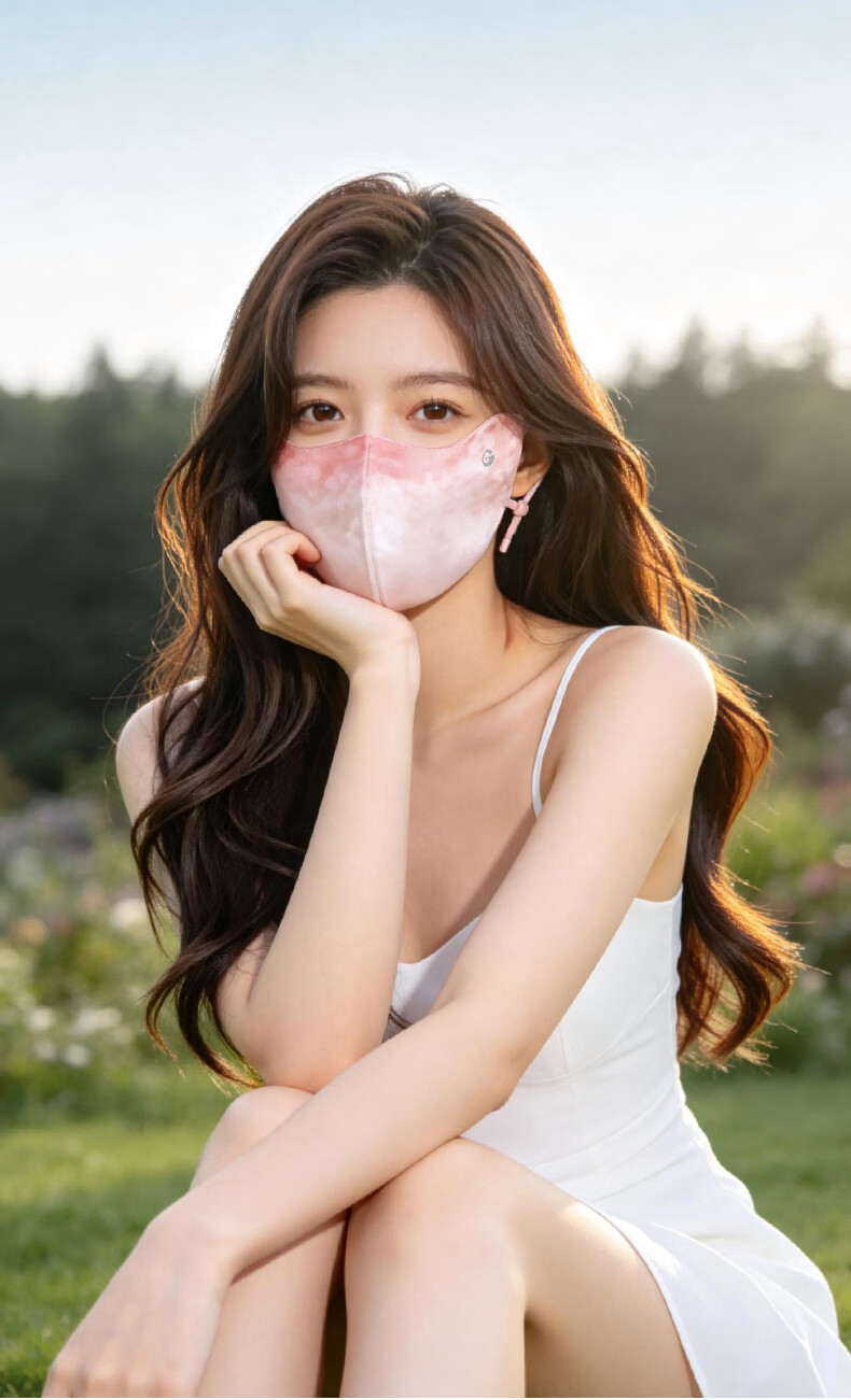GOLOVEJOY High Joy Pure Silk Sun Protection Mask for Women Tie-Dye Mulberry Silk Lightweight Breathable Skin-Nourishing Medical Sensitive Skin UV Protection 16