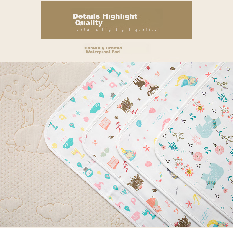 AIBEDILA Baby Diaper Pad, Pure Cotton Breathable Summer Waterproof Washable Menstrual Pad for Children And Infants, Class A Diaper Mat, 80*100 8