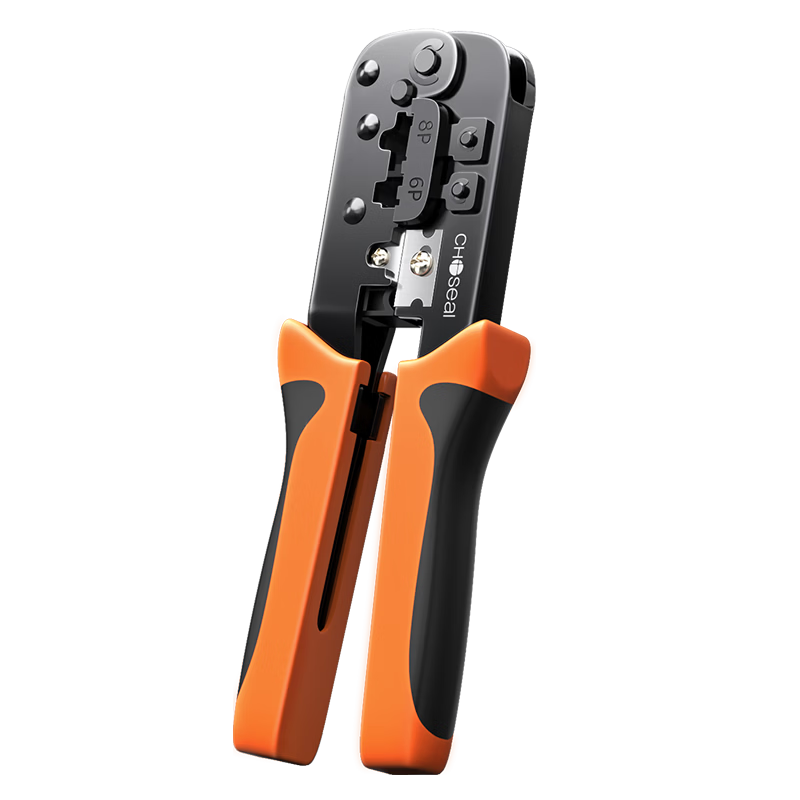 CHOOSEAL (CHOSEAL) Network Cable Crimper, Engineering-Grade Network Telephone Line RJ45 Connector Crimping Tool, 6P/8P Dual-Port Multifunctional Labor-Saving Wire Stripper And Cutter, Crimping Tool, 1 Piece, QS9068