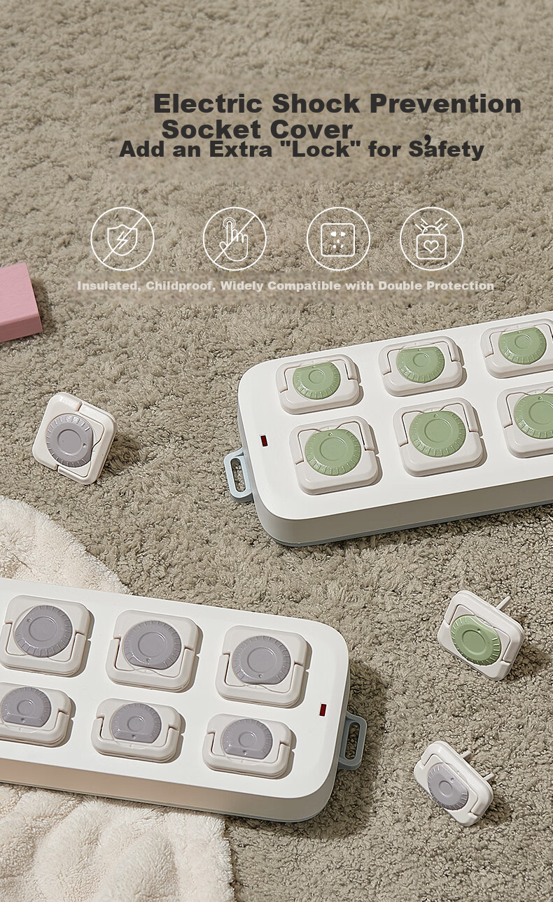 Kidsneed Child Safety Electric Socket Protective Covers Plug Hole Caps 24-Pack Set 3