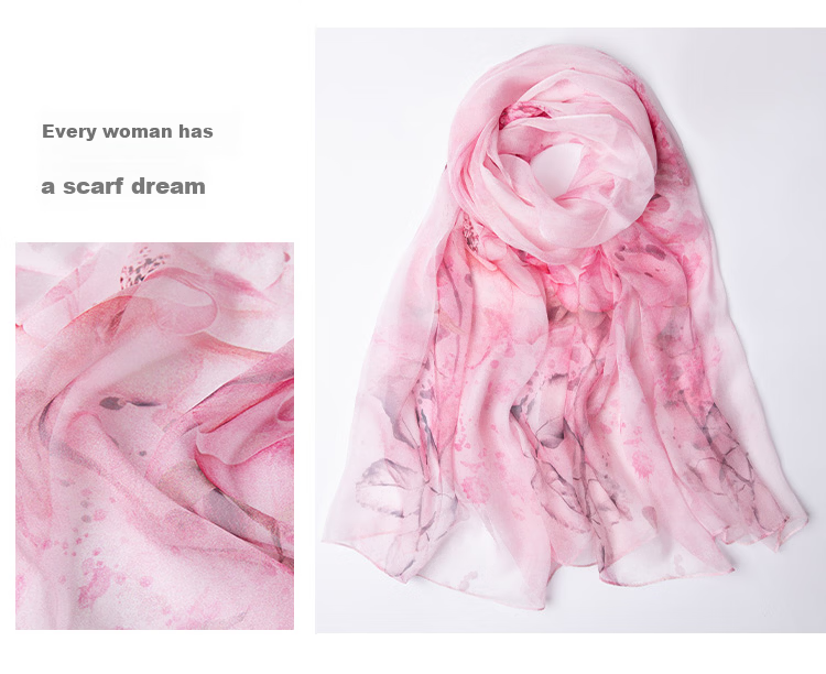 Shanghai Story Women's Silk Scarf Sunscreen Shawl 100% Mulberry Silk Scarf Gift Box Mother's Day Birthday Gift for Elders 12