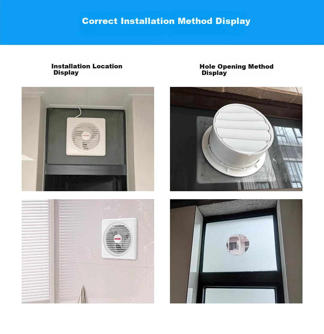 Meisheng 6-Inch Window Wall Exhaust Fan DC Inverter Silent Two-Speed Bathroom Ventilation Fan APC15A 29