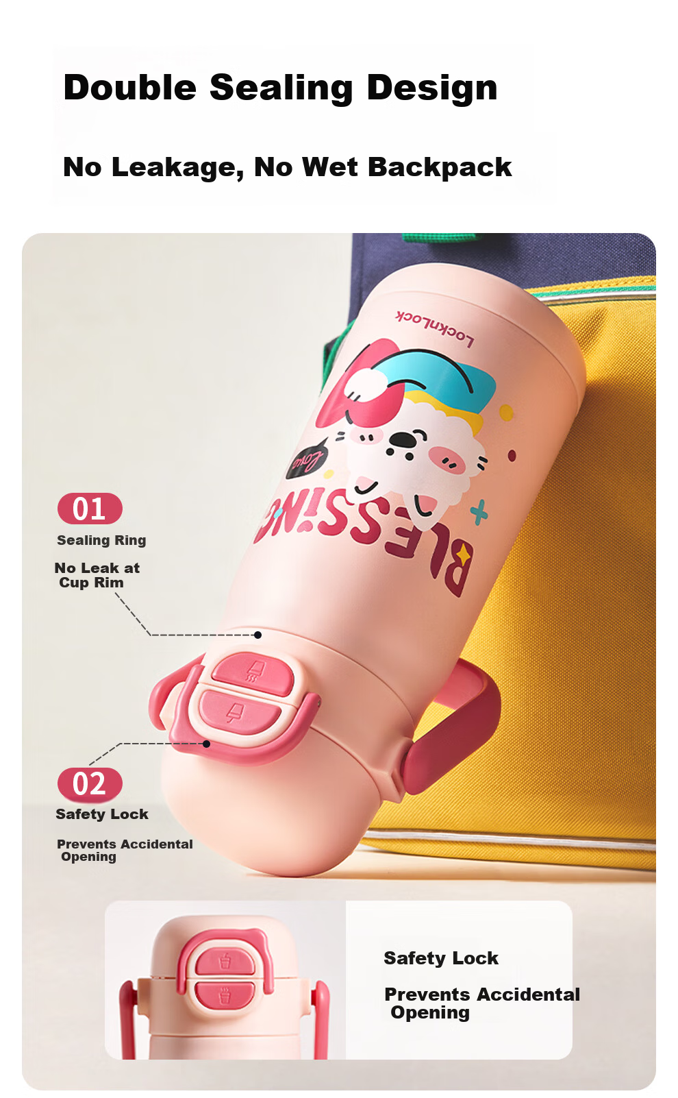 Lock&Lock Kids School Water Bottle Insulated Cup 500ml for Boys and Girls Ages 6-12 8