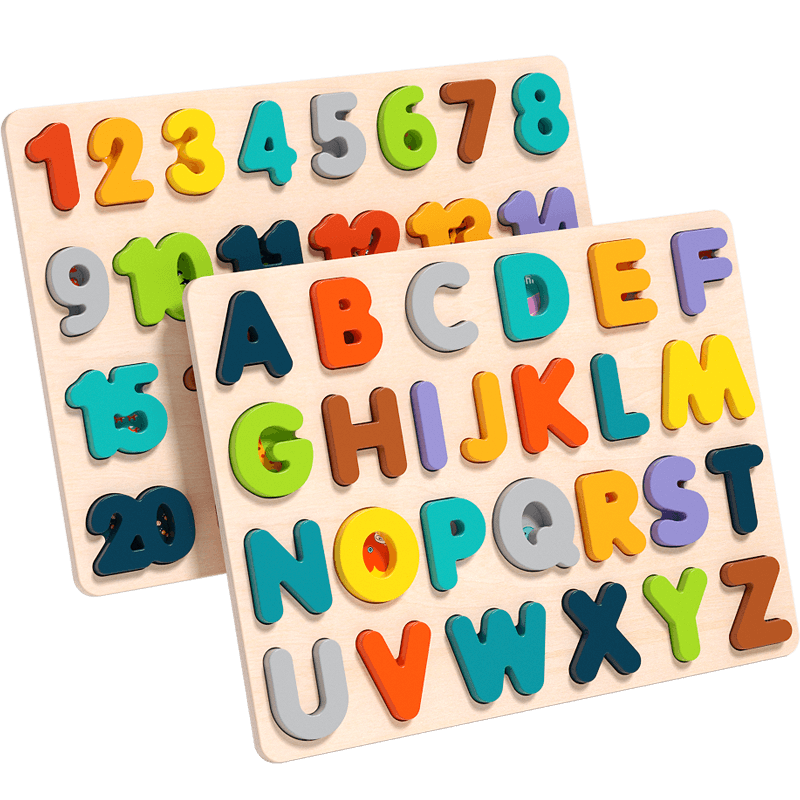 Educational Tree Number and Alphabet Matching Puzzle Montessori Early Learning Toy for Babies and Toddlers