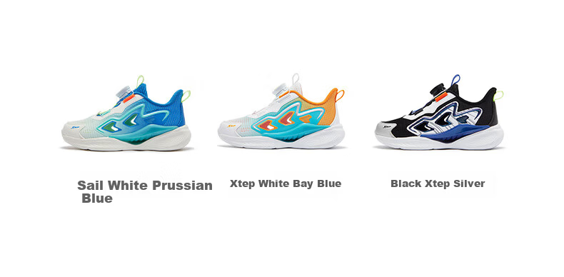 XTEP Kids Shoes Hydrogen Wind 8.0 Boys Toddler Breathable Running Shoes XTEP White/Bay Blue Size 32 5