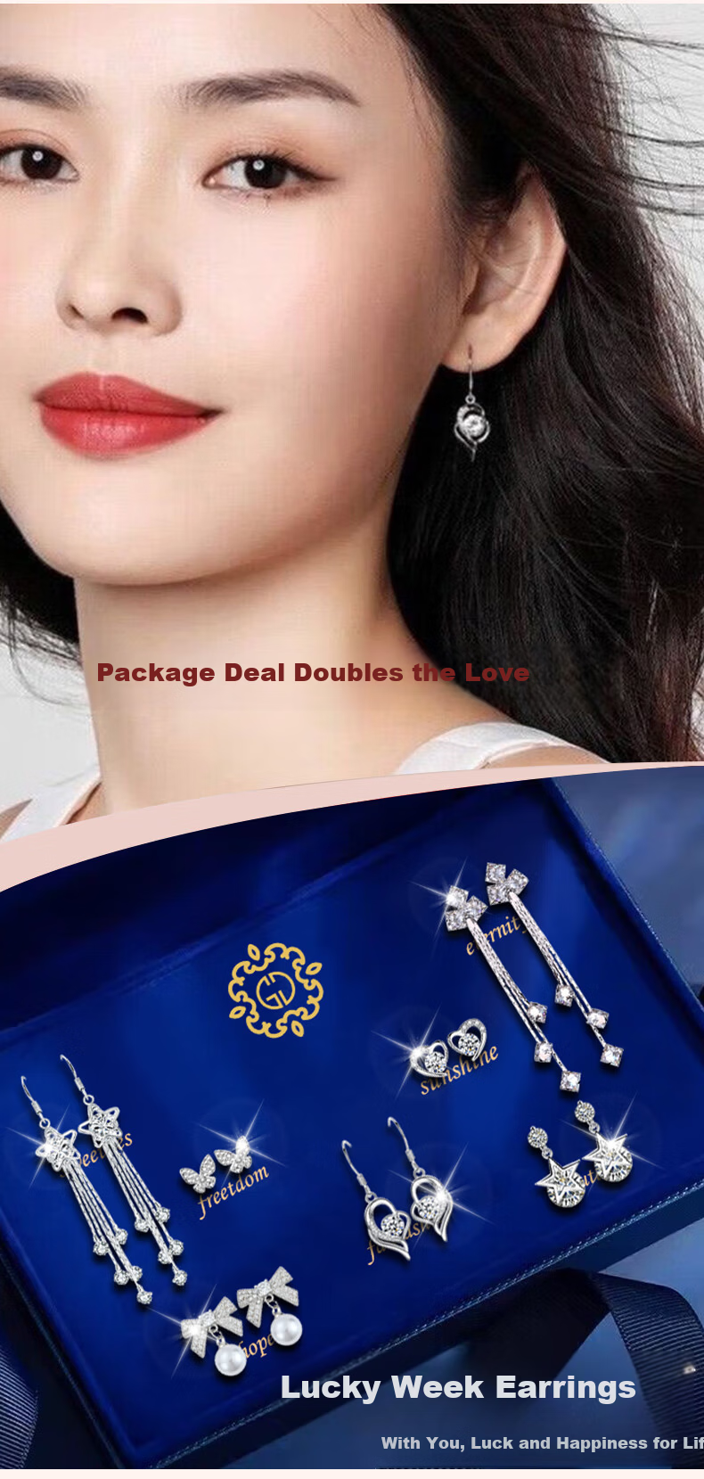 Dijing Women's Earrings, 2026 New Style, One-Week Stud Earrings, Practical Tassel Earrings, Silver Ear Ornaments, High-End Birthday Gift for Wome 3