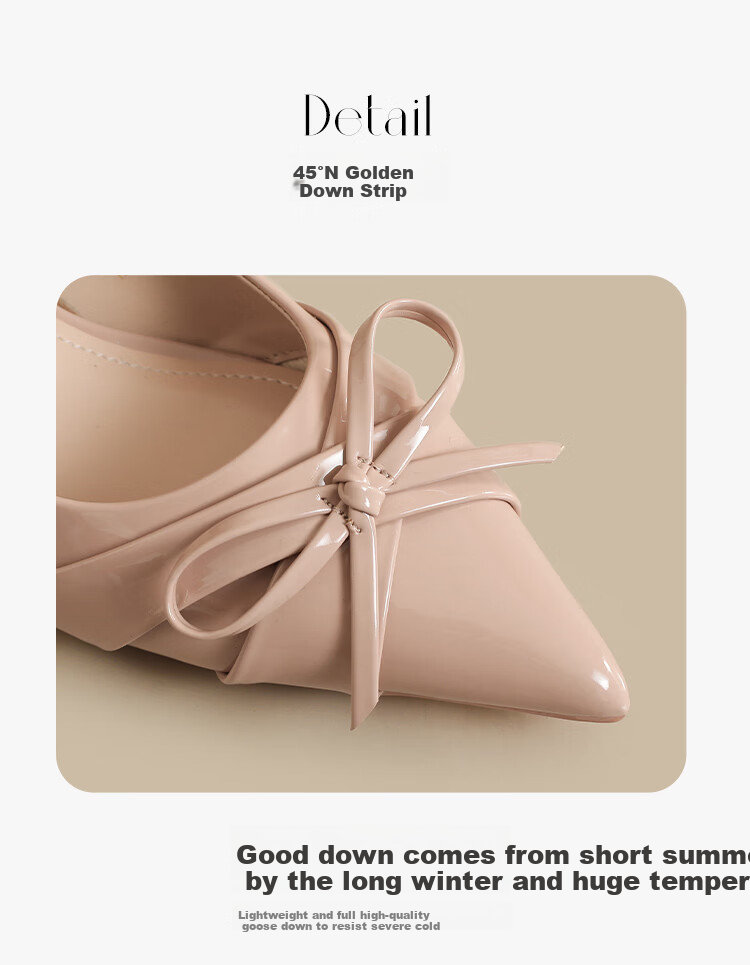 ZHR Women's Shoes 2026 New Thick High Heel Single Shoes French Style Butterfly Shallow Leather Comfortable Shoes Nude Pink Size 39 8