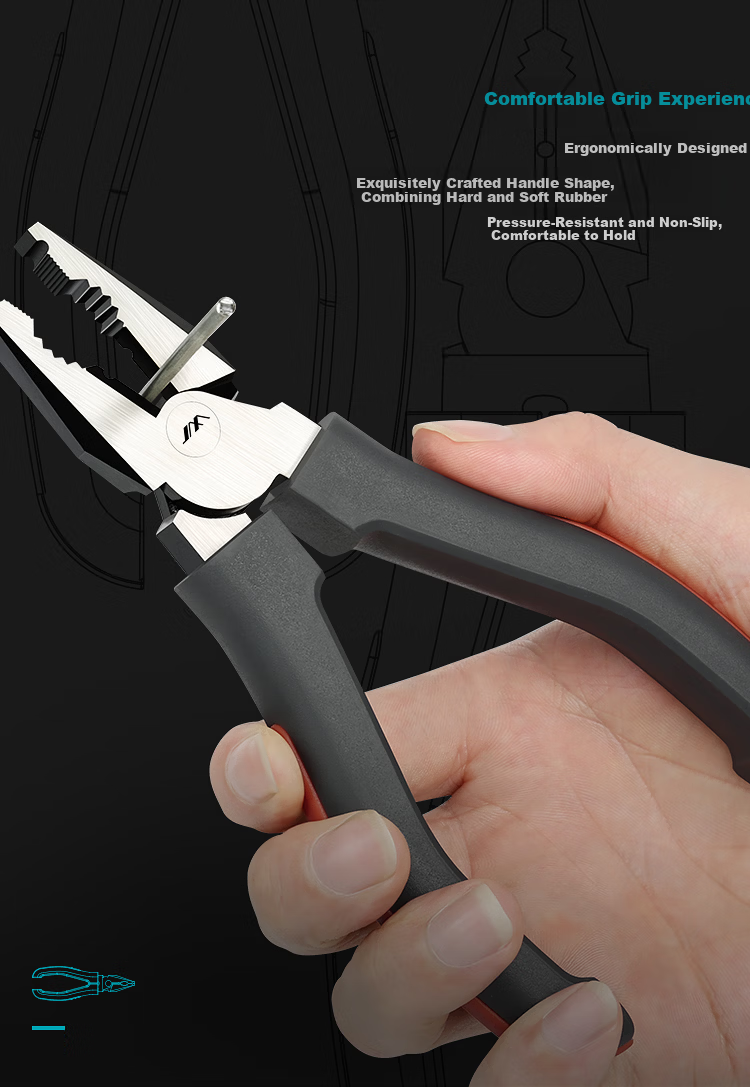 Jimmy Home 6-Inch Tiger Pliers Steel Wire Multi-Function Industrial Grade Effort-Saving Cutting Pliers Tool JM-G1606N 4