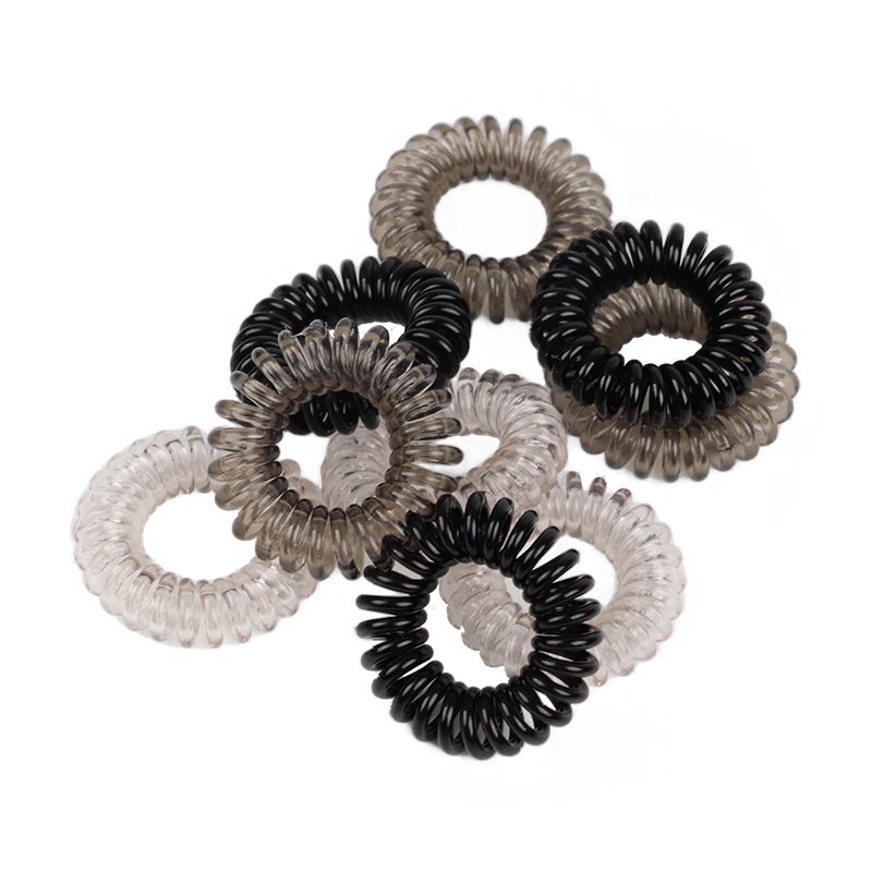 MEIFUYU High Elasticity Ice Transparent Telephone Wire Hair Ties 9-Pack No Trace Hair Bands WH7233