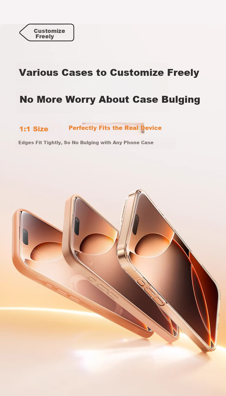 DIVI Dust-Free Case Instant Adhesive iPhone 16 Pro Max Tempered Glass Screen Protector Full Coverage Anti-Drop Anti-Fingerprint Smooth Touch 1 Piece 18