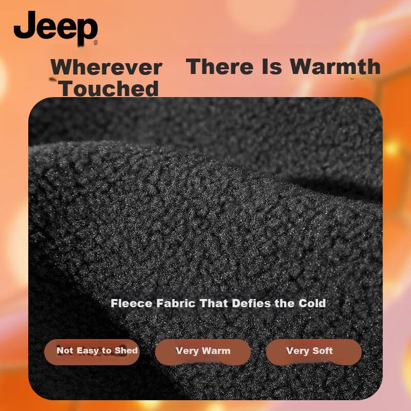 JEEP Winter Unisex Warm Fleece Hat and Neck Gaiter Windproof Face and Neck Protection Cycling Mask Black