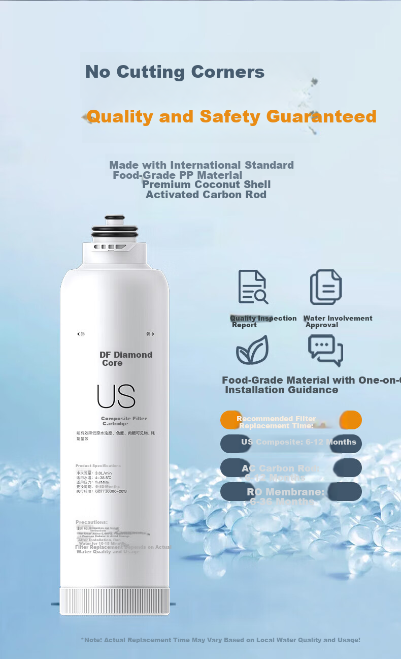 Zuanxin Compatible with Angel Water Purifier Filter Cartridge Universal Zhao Filter Cartridge J2730-ROB60d/J2865-ROB75 J2865-ROB75 [Zhao 500G - Complete Set of Three] 4