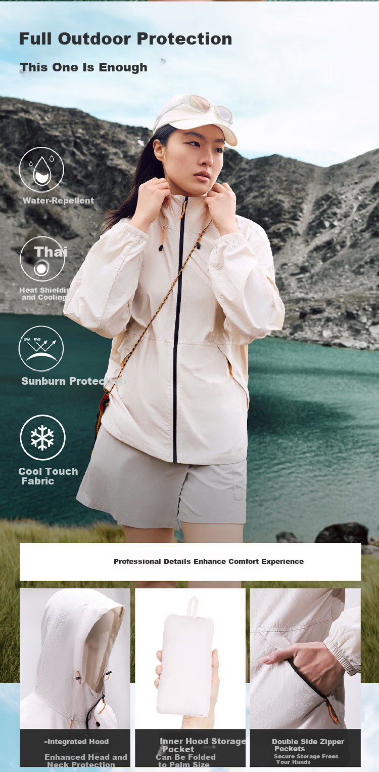 CAMEL Outdoor Original Yarn Sun Protection Jacket 2026 Spring Summer New Unisex Cooling Breathable Sun Protection Sports Jacket 1007 5