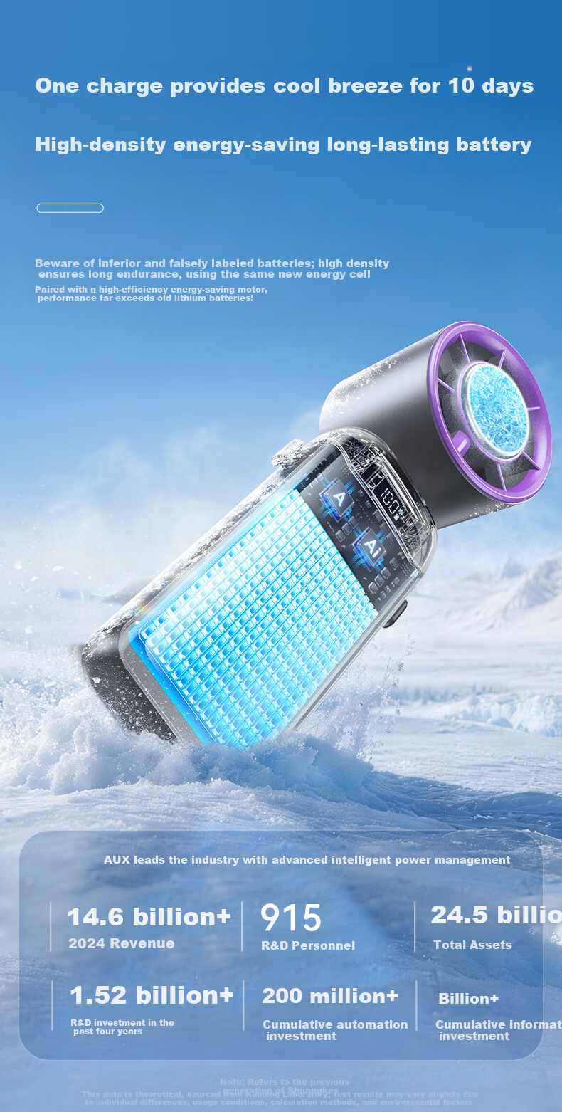 AUX Handheld Mini Fan Semiconductor Air Conditioner Cooling Portable Foldable Desktop USB Electric Fan Ice Compress Silent Long Battery Life Outdoor Student Cooling Gadget 8