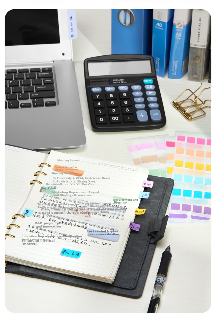 JONEVEE Morandi Index Sticky Notes 6 Colors Medium Size 120pcs Transparent Writable Labels for Home Organization and Note Taking (Minimum Order 2 Packs) 6