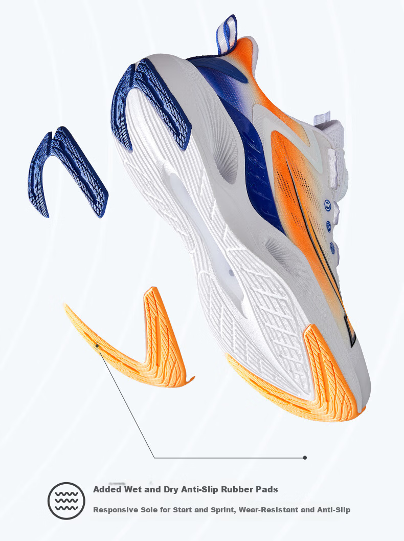 XTEP Kids Boys Mesh Breathable Lightweight Non-slip Rotating Buckle Running Shoes White/Black/Tranquil Blue Size 40 14