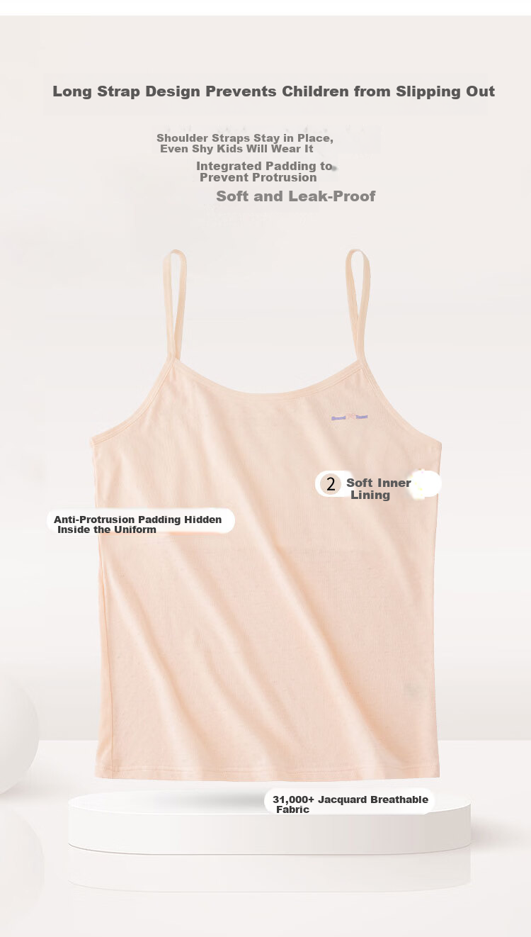 GUJIN 2-Pack Girls' Underwear Set Ages 8-13, Developmental Stage Girls' Bras, Elementary School Camisole Vest Stage 1 13
