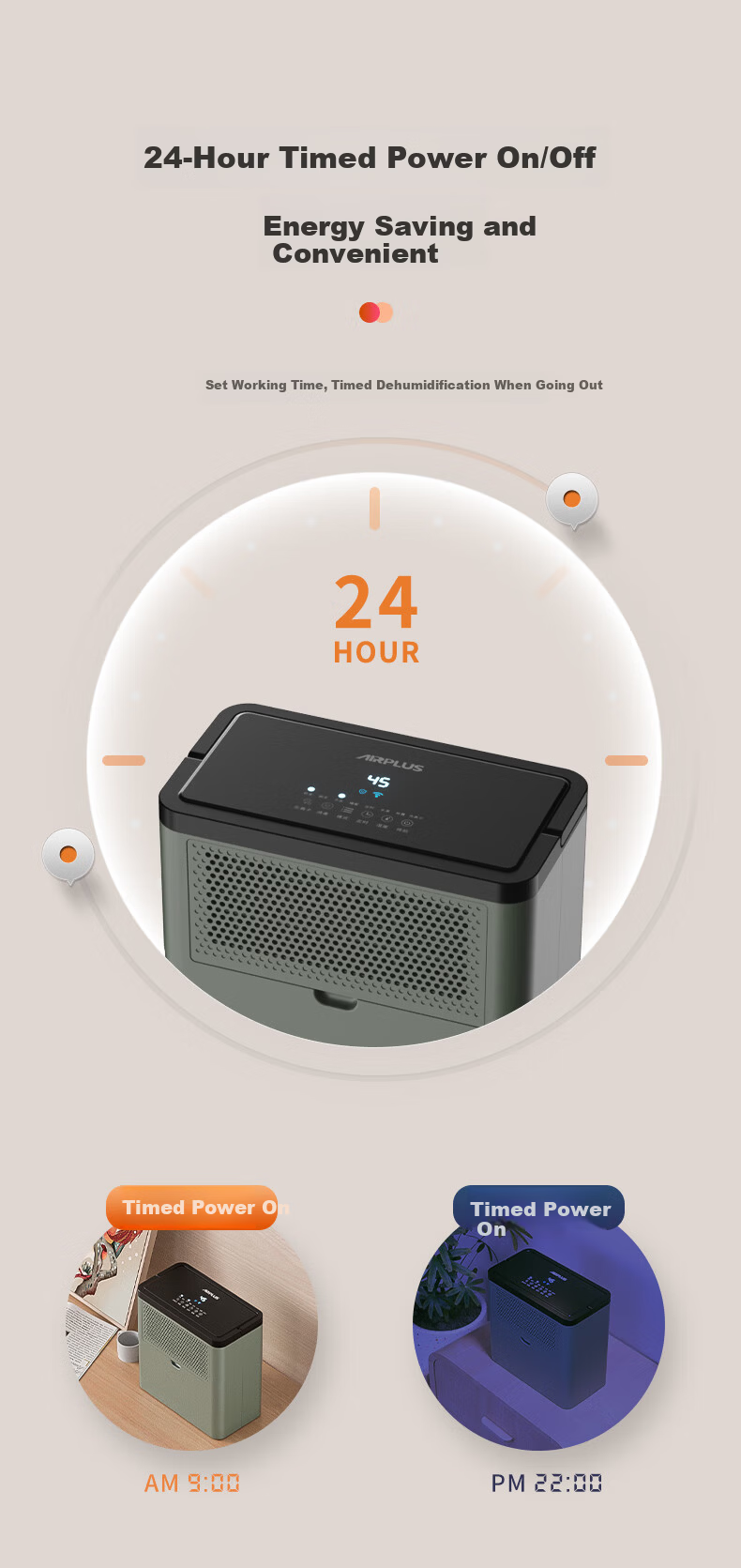 AIRPLUS Dehumidifier, Bedroom And Basement Home Dehumidifier, Large Area Dehumidification Basement 35L/day, High-Efficiency Compressor AP35-2008EW 13