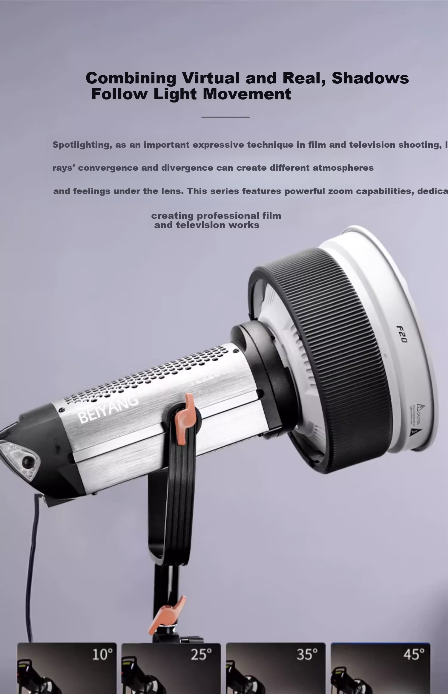 Beiyang F20 Fresnel Focus Imaging Lens Borong Mount Eight-Blade Aperture Lens Zoom Condenser Optical Modeling Creative Shooting Live Photography Light Accessory 6