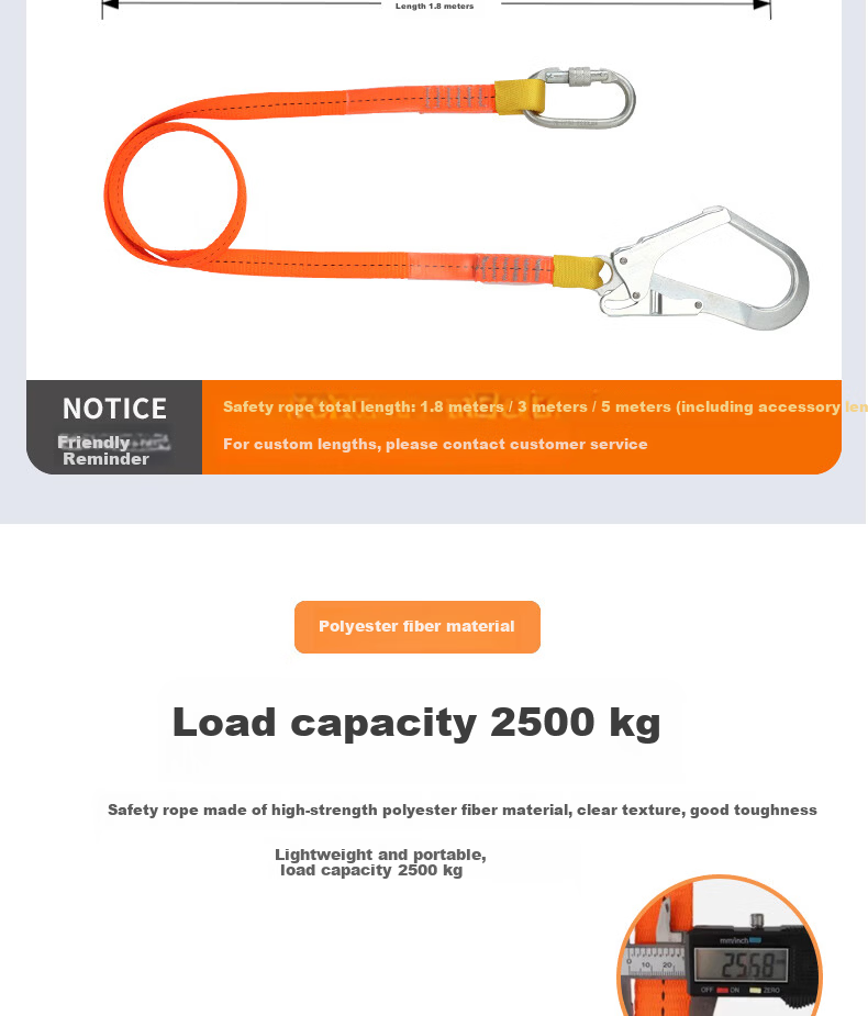 Locroyon Safety Belt Single Waist Electrician Construction Safety Rope Waist Belt High-Altitude Insurance Rope 13