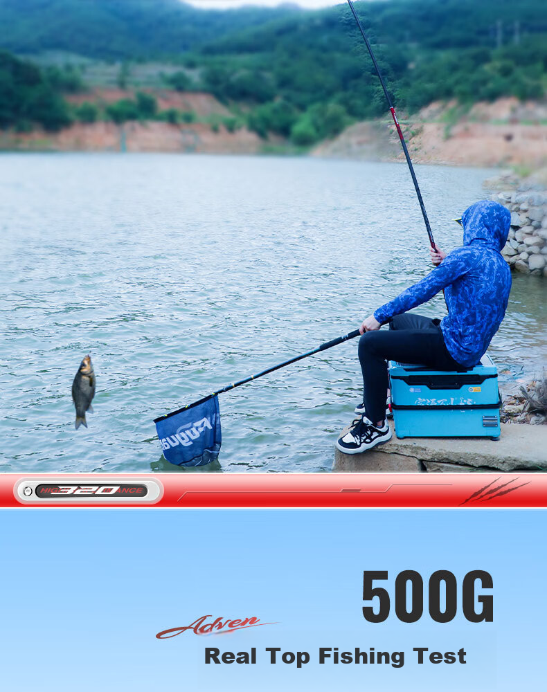 Fuyuan Baichuan 320 Black Pit Fishing Rod Super Hard Fishing Rod Crucian Carp Rod 6.5H Hand Rod Taiwan Fishing Rod Ultra Light Fishing Rod Hand Rod 2.7m 7
