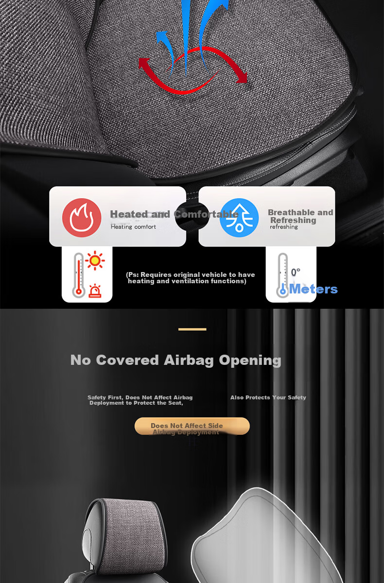 Jiabalan Car Seat Cushion Linen Semi-Enclosed Four-Season Universal Ventilated Breathable Comfortable Seat Cover Cushion 19