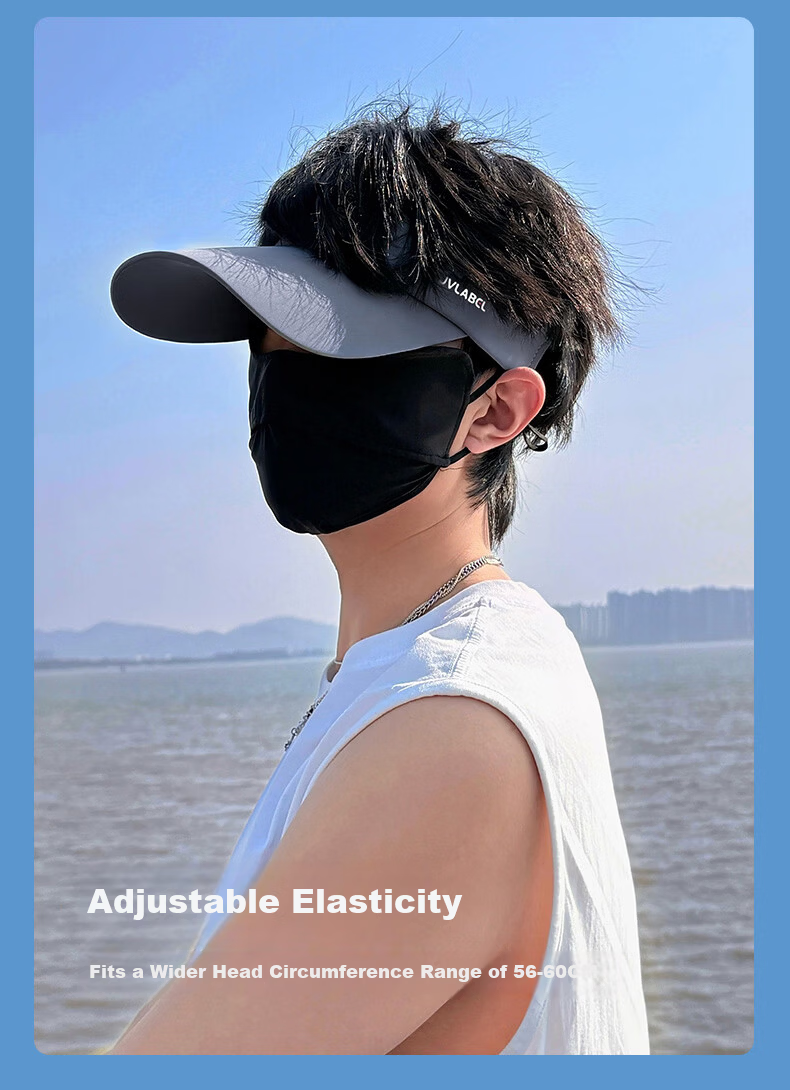 GRGN Men's Sun Protection Hat with Face Mask and Ice Sleeve Set Summer UV Protection Outdoor Delivery Cycling Sunshade Cap 9