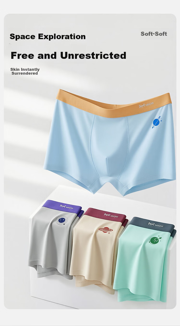 Miiow Teen Boys Pure Cotton Antibacterial Underwear 10A for Adolescents High School Students Children's Boxer Shorts 8