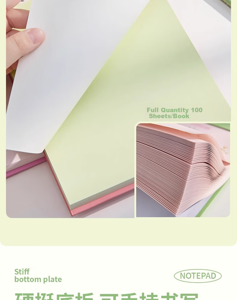 Sannianerban Microfiber Color-Block Tear-Off Notebook, 100 Sheets, High-Quality Sticky Notes, Non-Adhesive Memo Pad, Student Learning Notebook, Record Book, Xizi Blue 6