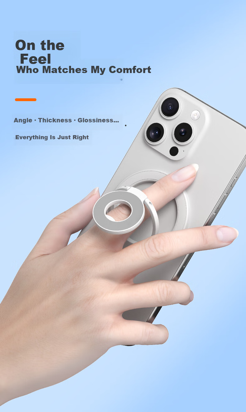 JOWOYE Magnetic Ring Holder Stand for iPhone Magsafe 360° Rotatable Portable Foldable Ultra-thin Magnetic Stand Compatible with iPhone 16 Pro Huawei Xiaomi Android 2