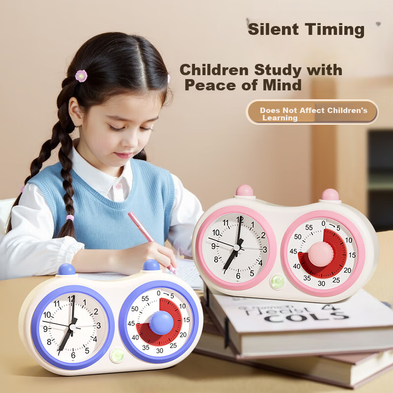 Qite Timer Learning Discipline Tool Student Alarm Clock 2026 New Visual Countdown Time Manager Children's Clock Timing Reminder for Middle and High School Students