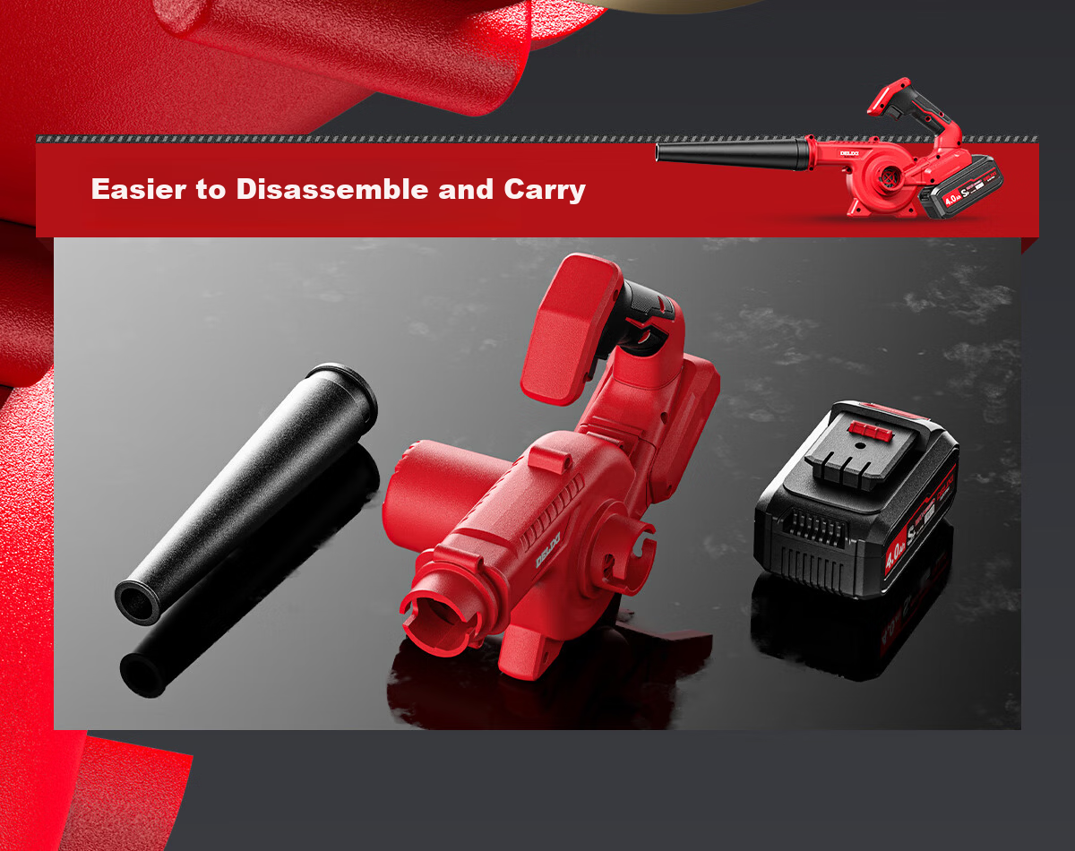 Delixi Electric Lithium Battery Blower High-Power Fan Industrial Dust and Snow Blower Turbo Fan Blower 18