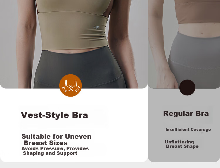 Gigt Women's Shockproof Sports Bra, Integrated Cup, Fitness Bra, Push-Up, Running Training Vest, Yoga Wear 4