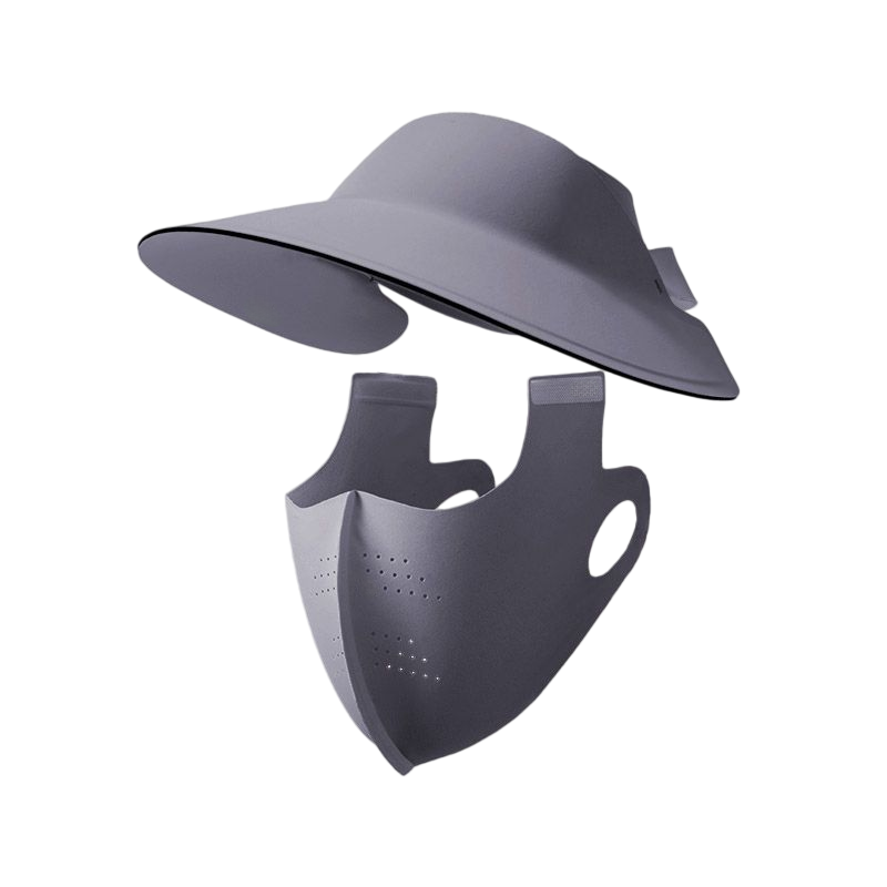 Baishangyite Full Face Sunscreen Mask Facekini Women UV Protection Summer Ice Silk Seamless Sunshade Hat with Detachable Mask