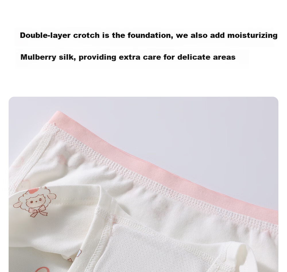 Betis Children's Underwear 5-6 Years Summer Girls Moisture-Wicking Antibacterial Mulberry Silk Gusset Boxer Shorts Class A 13