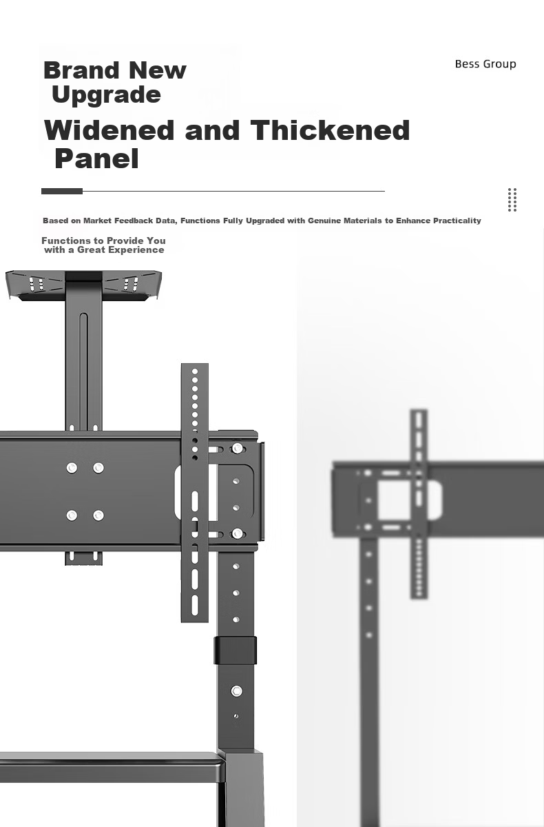 Kaiqi Mobile TV Stand 32-86 Inch Floor-Mounted Movable TV Bracket Compatible with Hisense TCL Huawei Smart Screen Xiaomi and More 5