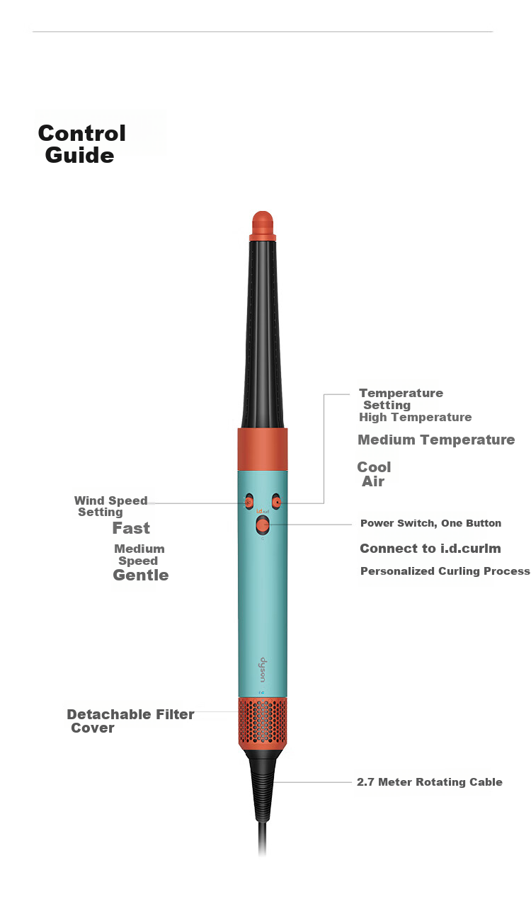 DYSON HS08 Airwrap Complete Smart Multi-Functional Hair Styler Airwrap Curling Iron Multi-Functional All-in-One Gift Recommended Ceramic Blue Green 7