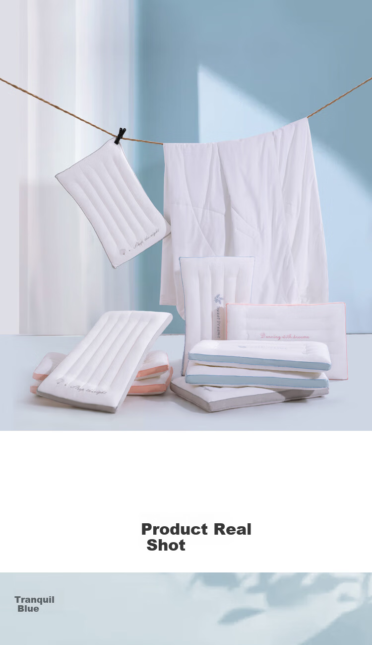 Mercury Home Textiles 100% Cotton Single Pillow Core Antibacterial Low Pillow 2nd Generation (Low Type/Jade Pink) Single Pack 74*48cm 14