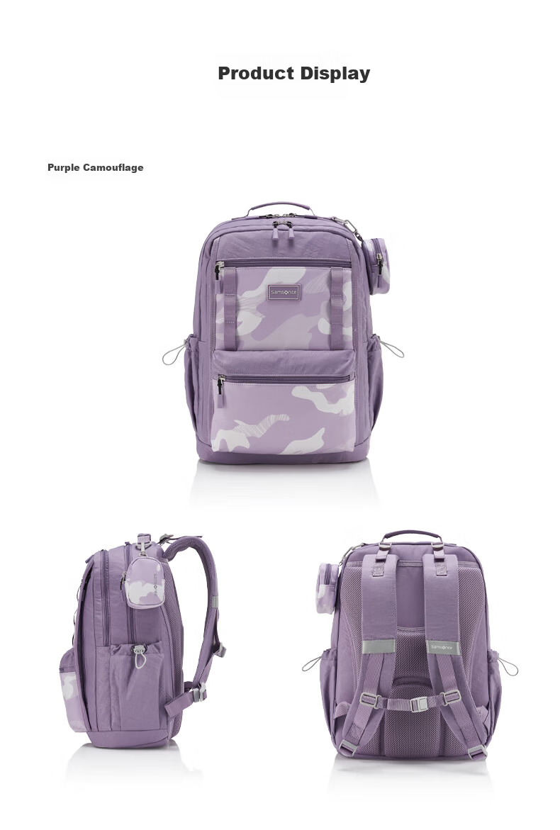 Samsonite Student Backpack 2026 New Arrival High School and Middle School Double Shoulder Bag High-Value Camouflage Large Capacity Laptop Bag NW4 11