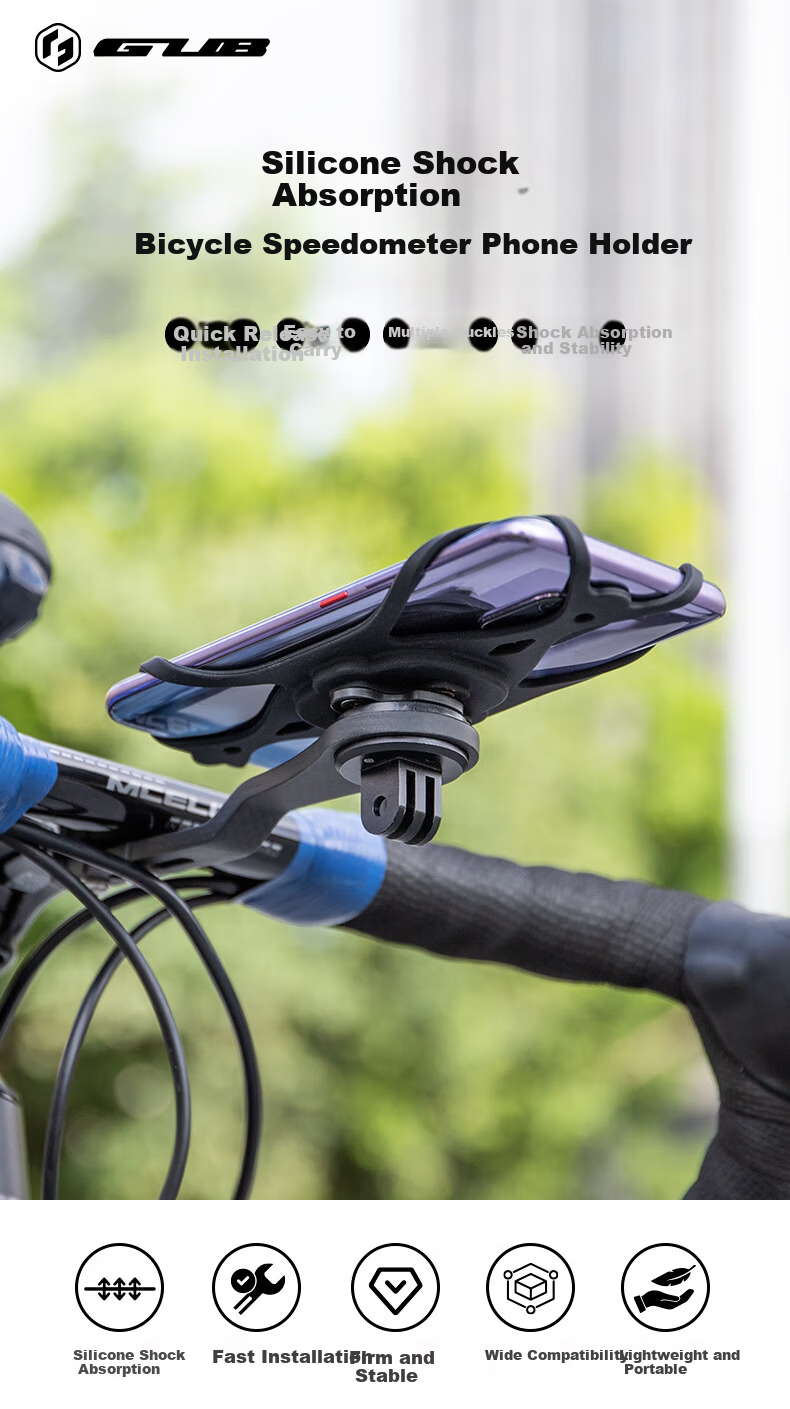 GUB Road Bike Silicone Phone Holder Stable Shockproof Anti-Drop Strap Mount P13 2