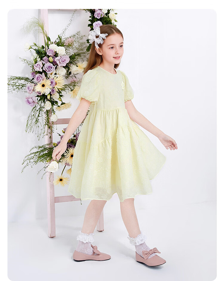 Balabala Girls' Dress Summer Princess Dress Children's Clothing Stylish Sweet Big Kids Dress 20
